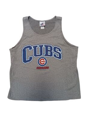 1999 Logo Athletic Chicago Cubs Grey Thermak Tank Top - XL